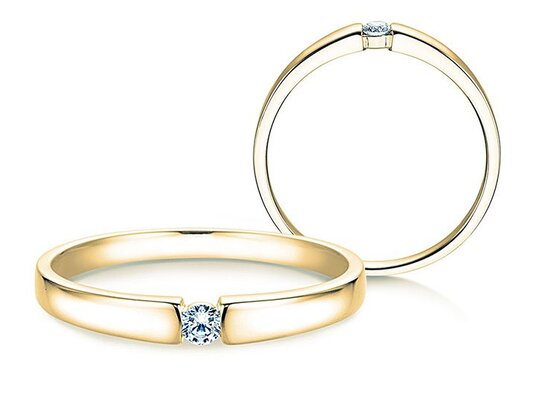Anello di Fidanzamento Infinity Petite in 14K oro giallo con diamante 0,03ct