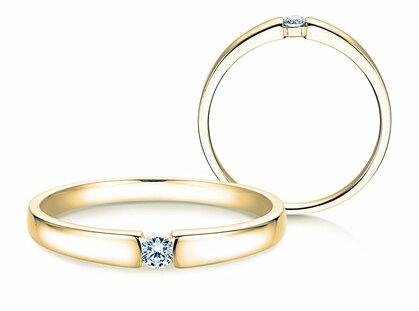 Anello di Fidanzamento Infinity Petite in 14K oro giallo con diamante 0,06ct G/SI