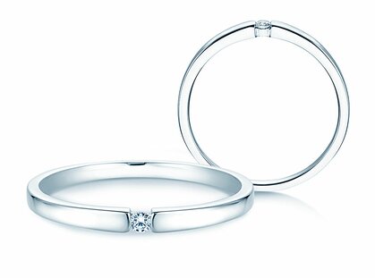 Anello di Fidanzamento Infinity Petite in 14K oro bianco con diamante 0,03ct G/SI