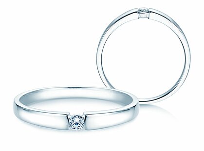 Anello di Fidanzamento Infinity Petite in 14K oro bianco con diamante 0,06ct G/SI