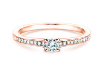 Anello di Fidanzamento Modern Pavé in 14K oro rosa con diamanti 0,25ct G/SI