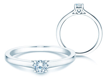 Anello di Fidanzamento Romance in 14K oro bianco con diamante 0,15ct H/SI