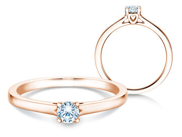 Anello di Fidanzamento Romance in 14K oro rosa con diamante 0,15ct H/SI