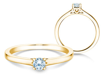 Anello di Fidanzamento Romance in 14K oro giallo con diamante 0,15ct H/SI
